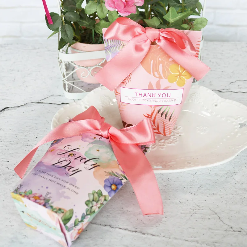 2 шт подарок с Unicorn коробки для конфет прекрасная бумага с Фламинго сумки с лентой Свадебная вечеринка украшения коробка для шоколадного печенья упаковочная сумка