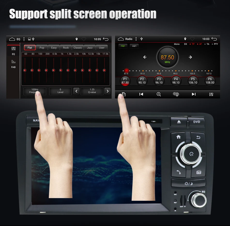 Discount Eunavi Android 9.0 CAR DVD GPS 2G+32G 2 DIN For Audi A3 8P 2003-2012 S3 2006-2012 RS3 Sportback 2011 multimedia player 8 Cores 19