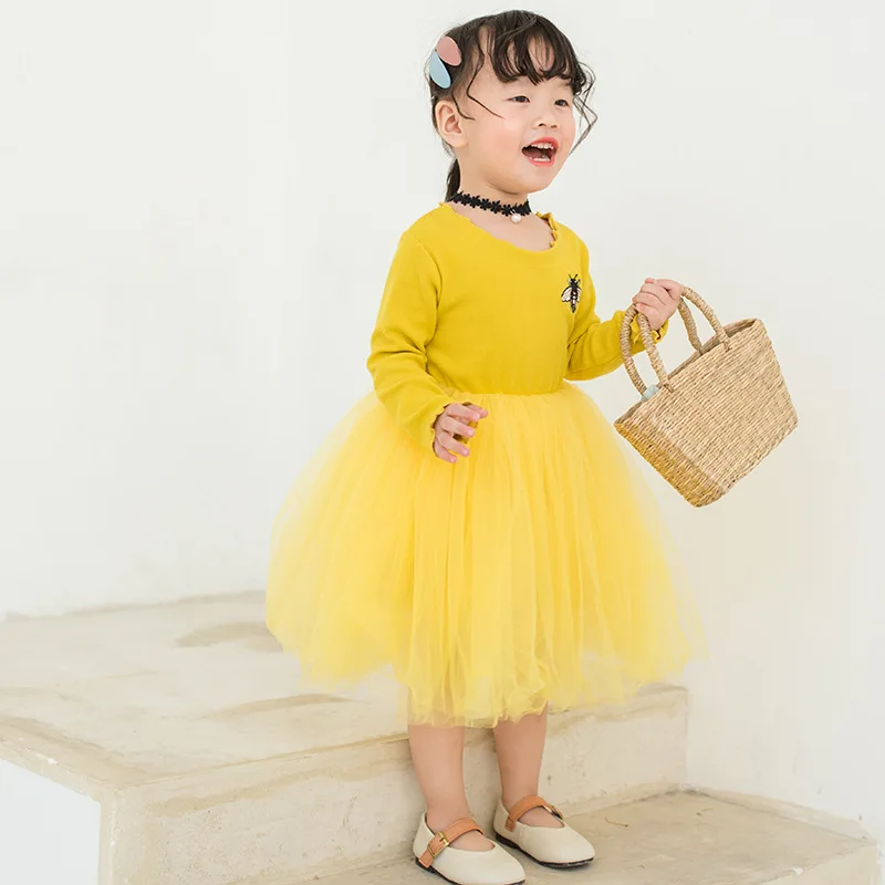 Одежда для малышей платье детей 1-4 лет весенне-Осенняя детская одежда с длинными