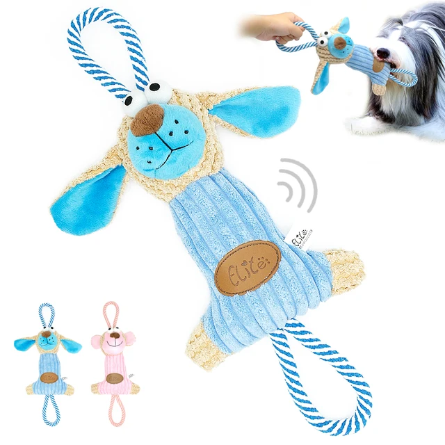 Squeaky Sound Dog Toy Plush Chewing Interactive Pet Toy Puppy Dogs Tug Rope Toys For Pet Playing Training Teeth Cleaning