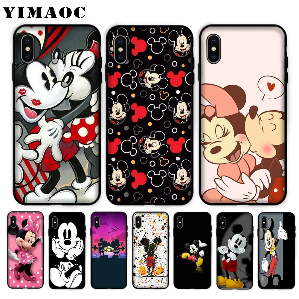

YIMAOC Mickey Minnie Soft Case for iPhone XS Max XR X 7 8 6 6S Plus 5 5S SE