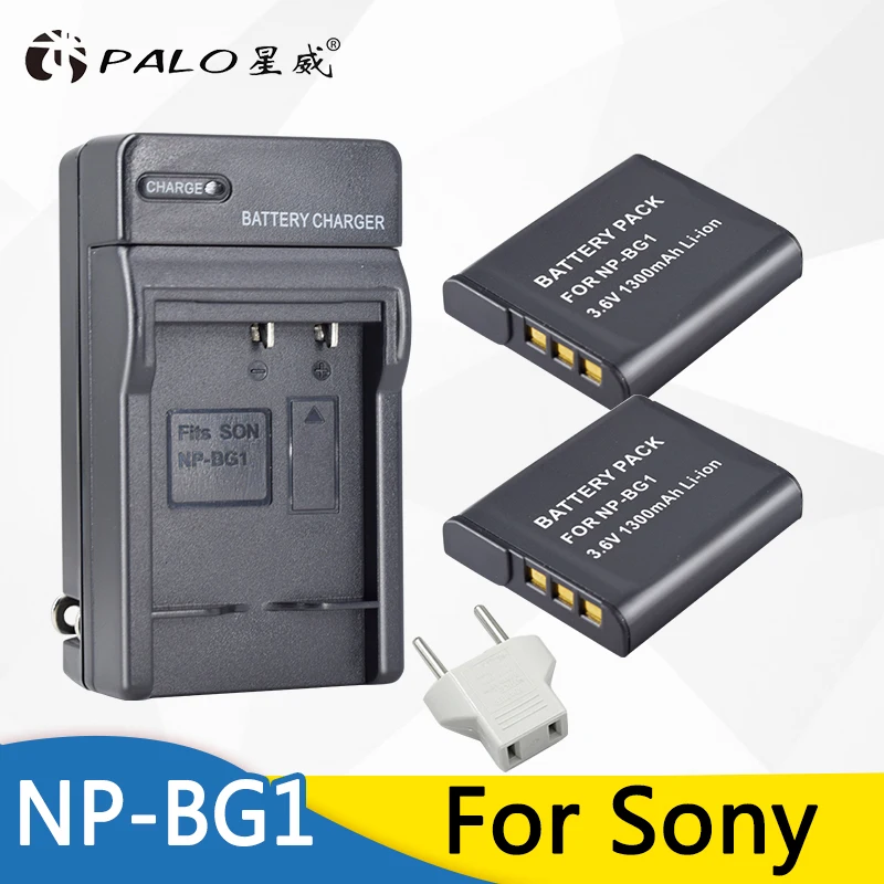 

2pcs NP-BG1/NP-FG1 NPBG1 1300mAh Digital camera battery + Charger for Sony DSC-H3 DSC-H7 DSC-H9 DSC-H10 DSC-H20 DSC-H50 DSC-H55