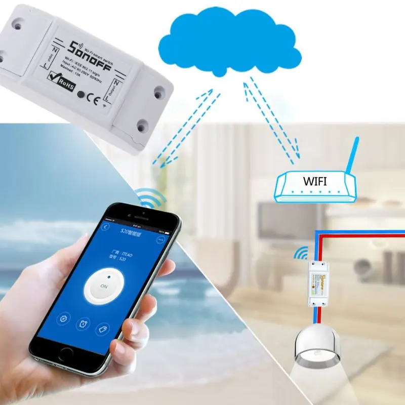 

Smart Home Wifi Wireless Switch Remote Control Auto Relay Module Apple Android
