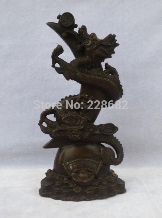 

Chinese Old Copper/bronze Carved Knife Dragon Sculpture/ Dragon Statue