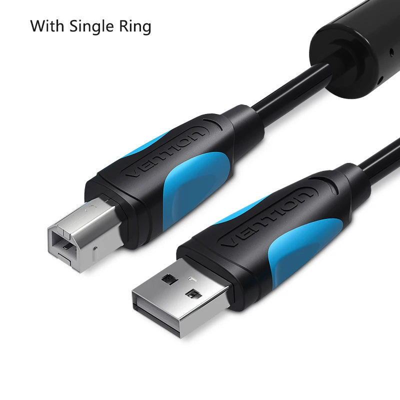 Vention USB кабель для печати USB 2,0 type A Male To B Male Синхронизация данных сканер USB кабель для принтера 1 м 2 м для принтера hp Canon Epson 5m10 - Цвет: Black A16