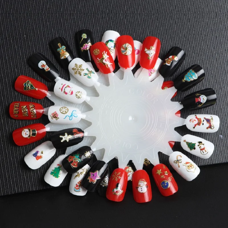 1 лист Рождественские 3D наклейки для ногтей переводные наклейки Клейкие переводные наклейки украшения для ногтей DIY для салона домашнего