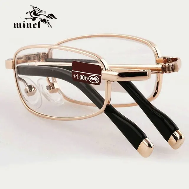 

Mincl/Male Women folding quality brand reading glasses fashion glass ultra-light glasses