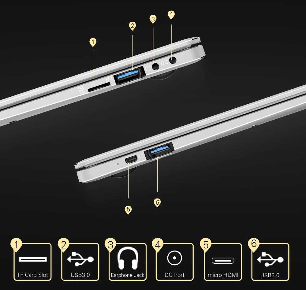 Новый 14 дюймов ips ноутбук джемпер EZbook X4 металлический корпус ноутбук Intel Celeron J3455 6 г 128 ГБ ultrabook 2,4 г/5 г wifi клавиатура с подсветкой