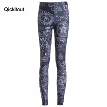 Qickitout леггинсы стильные модные леггинсы женские узкие брюки-джегинсы с гексаграммой цифровая печать Прямая поставка
