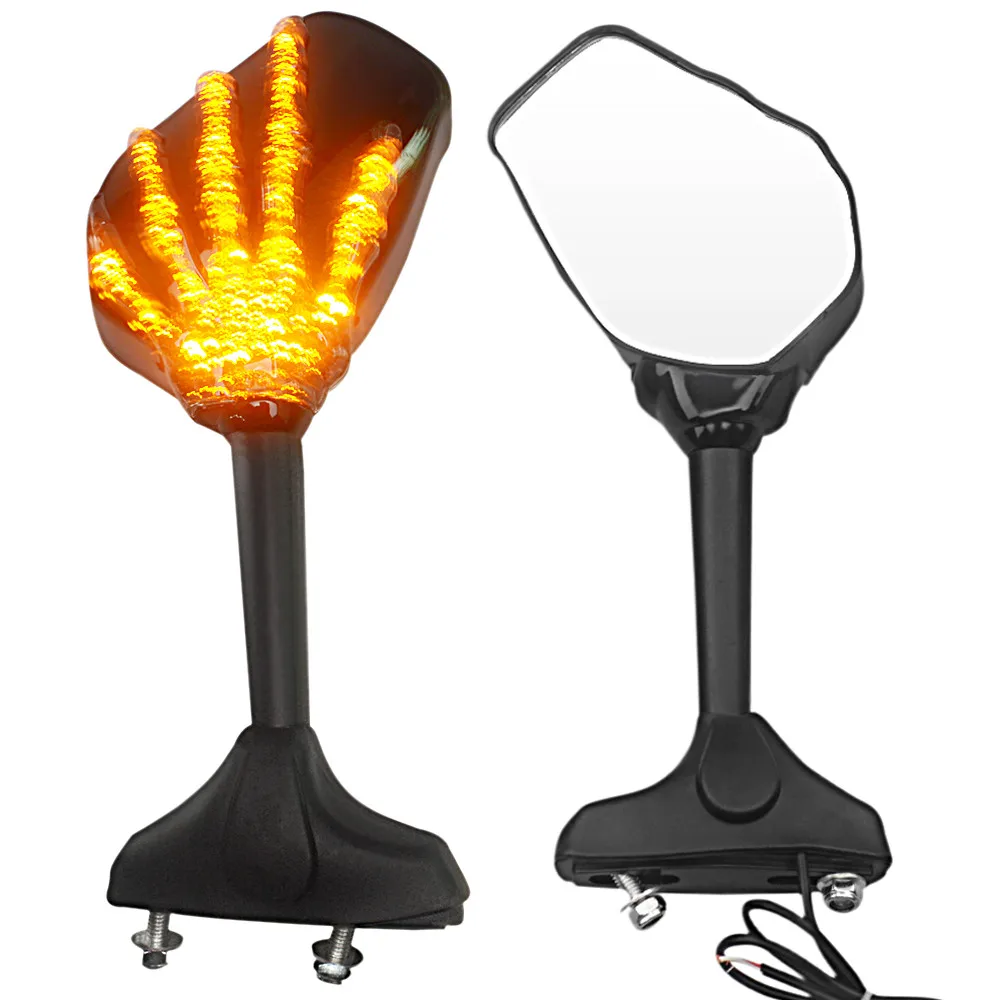 Мотоцикл LED поворотники интегрированный индикатор череп рука коготь зеркала