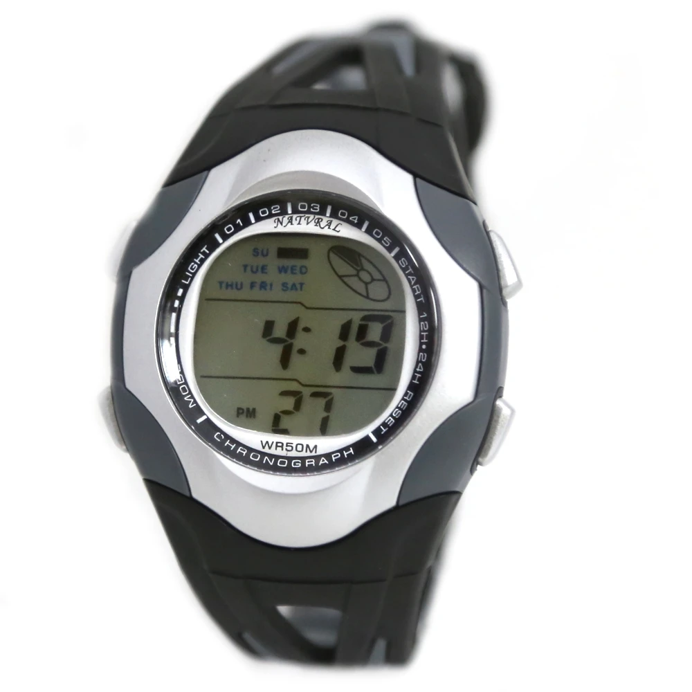 ALEXIS черный водонепроницаемый PNP Матовый Серебряный Корпус для часов протестированные мужские спортивные цифровые часы montre homme horloge mannen