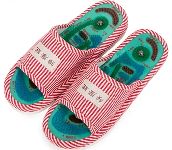 

1Pair Summer Style New Foot Health Care Magnet Therapy Slippers Foot Acupoint Massager Flat Slippers For Women and Men