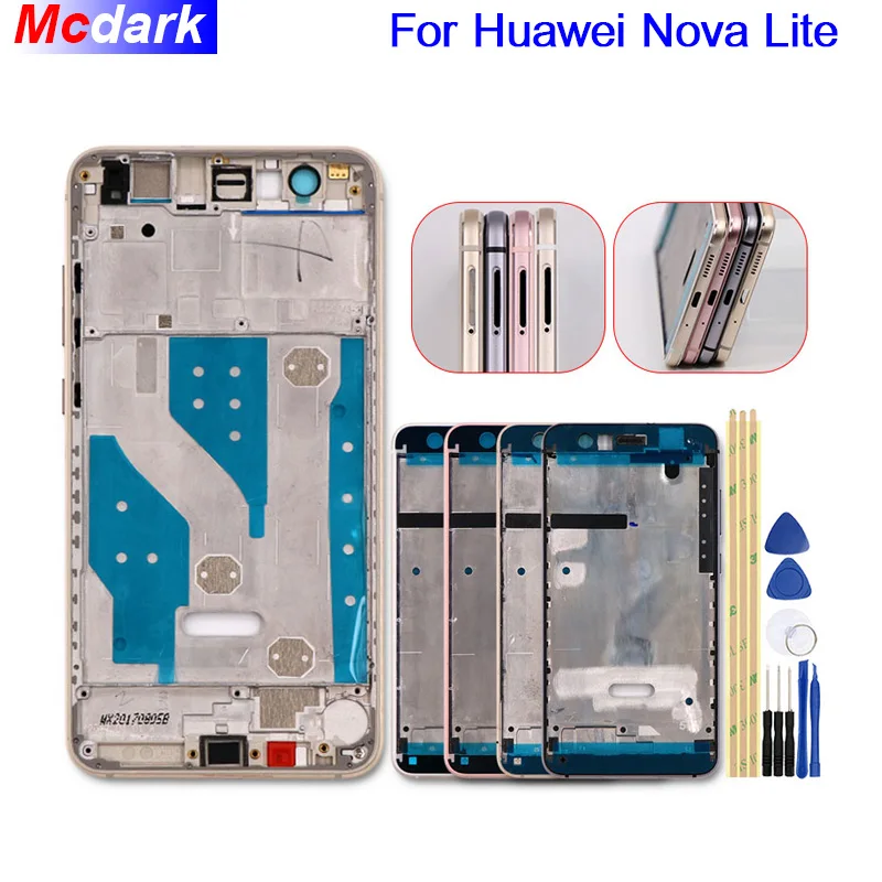 

Mid Middle LCD Front Frame Bezel Housing Cover Repair Part For Huawei Honor 9 Lite/Nova Lite With Power Volume Buttons+Tools