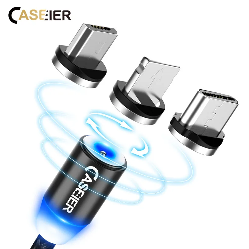 Магнитный кабель CASEIER Micro USB Type C для iPhone зарядный Type-C Huawei Samsung Xiaomi планшетов |