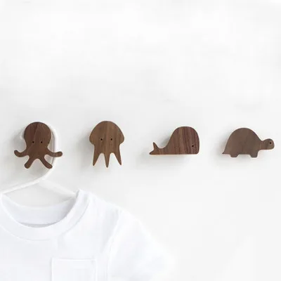 Modern Creative Animal Solid wood hanger Hooks Walls Wraps Coat Racks Hooks Living Room Wall Hanging Hanger Decorations