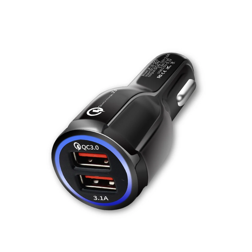 QC3.0+ 3.1A Halo автомобильное зарядное устройство Автомобильное прочное зарядное устройство