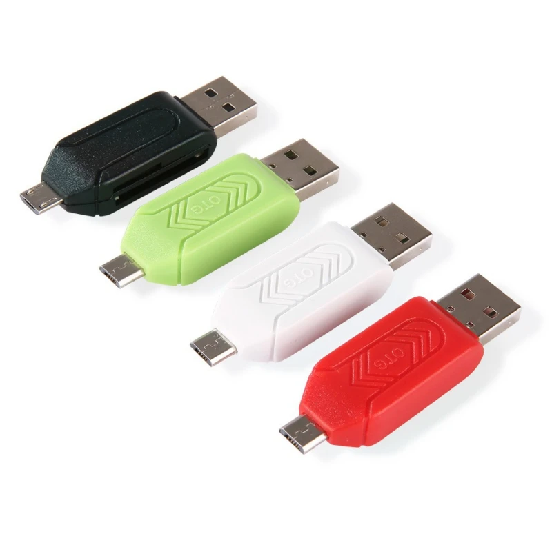 2 в 1 USB OTG картридер Micro USB OTG TF/SD Card Reader телефон удлинитель-переходник Флешка адаптер для смартфона PC 4 цвета