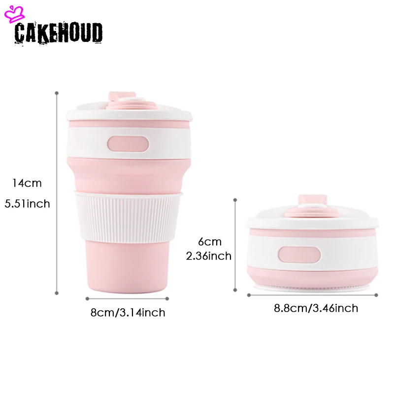 CAKEHOUD 350 мл переносные, складные, Силиконовые Складные Выдвижные чашки для кофе и чая для пеших прогулок и путешествий