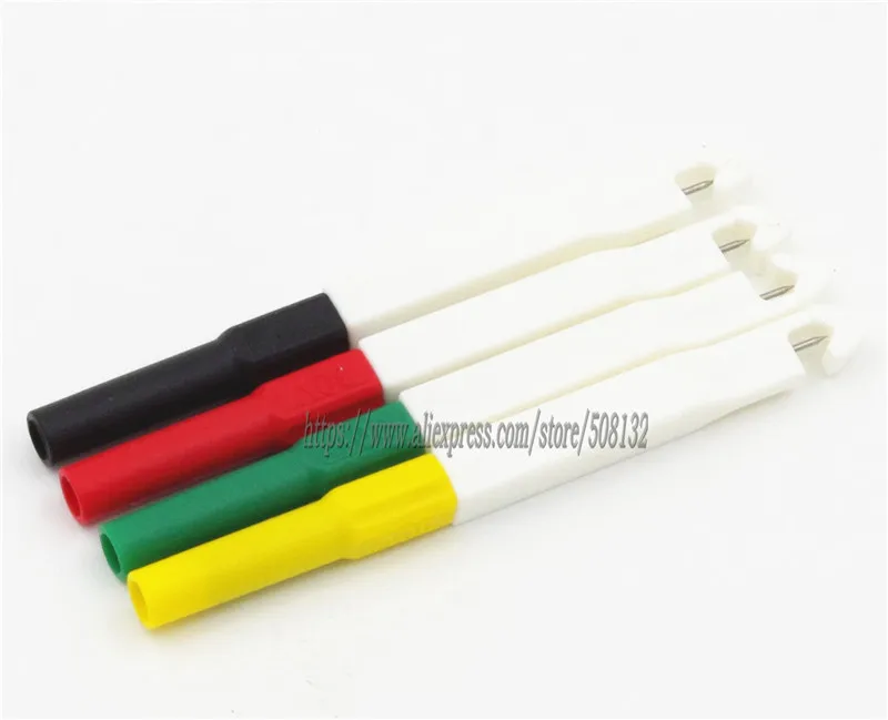 

Insulation Test Piercing Needle Non destructive Green/Yellow/Red/Black 3.25x0.25x0.25 Mini Back Probe/Wire Piercer 4mm Banana