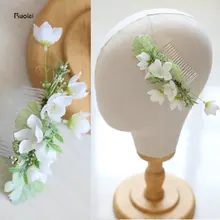 Новое поступление Свадебная повязка на голову для невесты аксессуары для волос Расческа цветы листья Головные уборы подружек невесты