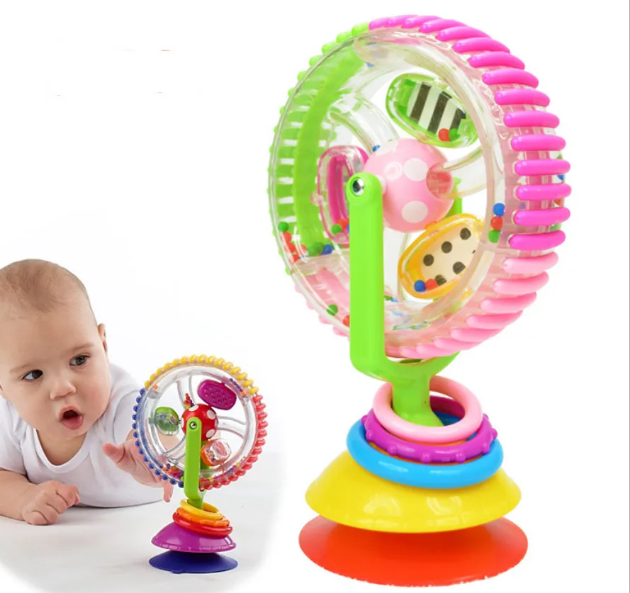 Baby Puzzle Toy Three color Model Rotating Windmill Noria Stroller Dining Chair With Suction Cups Educational 1