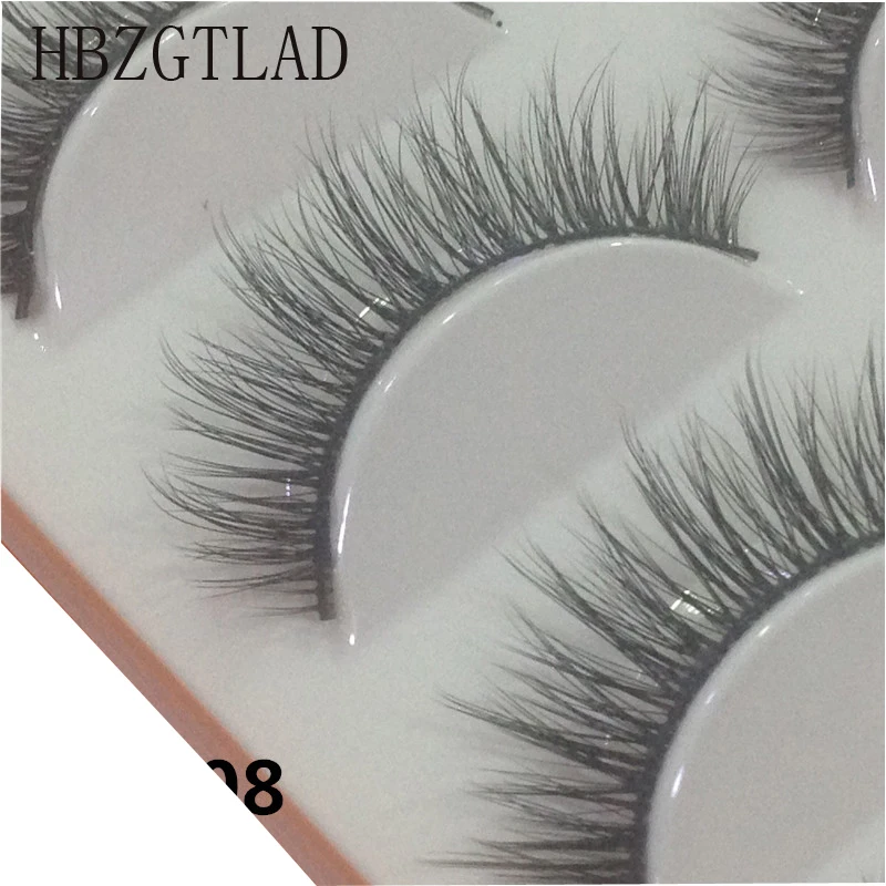 Closeout Fake Eyelashes Makeup Daily Natural Thick HBZGTLAD 5-Pairs Handmade 3D gz8AO89K