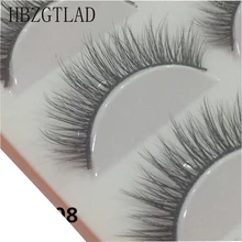HBZGTLAD 5 çift 3D el yapımı sahte kirpikler doğal uzun kalın günlük makyaj kalın çapraz kirpik göz Lashes