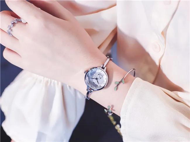Молодой женский браслет наручные часы кварцевые Сакура розовые маленькие наручные женские часы из нержавеющей стали милый браслет-Дельфин браслет-часы часы женские
