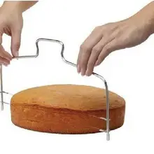 Торт устройство для разрезания двойная линия Регулируемая Нержавеющая сталь металлический нож для нарезки торта высокопрочной стали Отделка пресс-формы жаропрочная посуда, кулинария инструмент