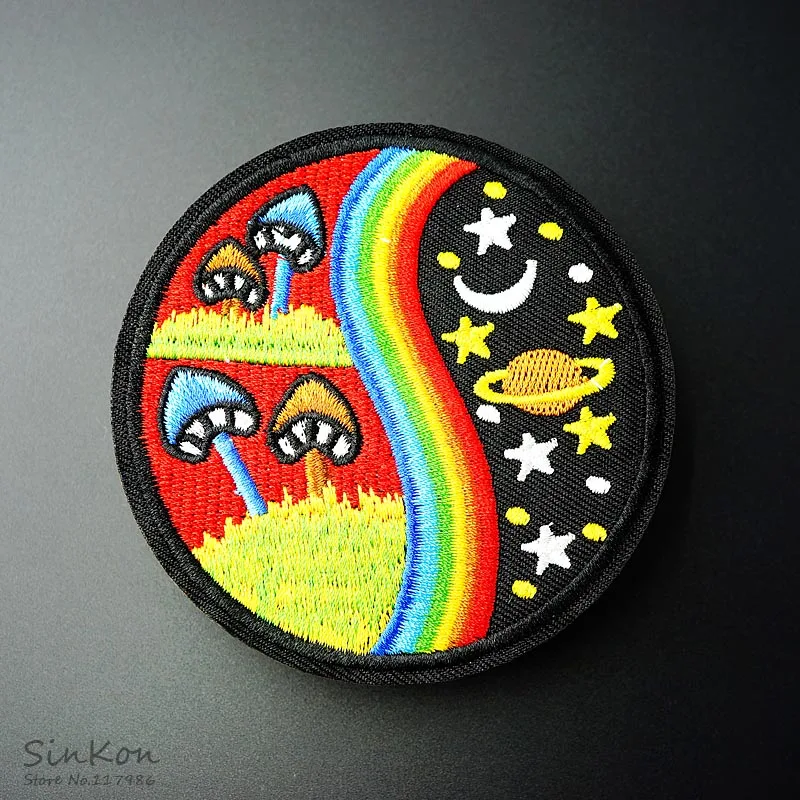

Mushroom Size:8.6x8.6cm Iron On Badge Embroidered Applique Sewing Patch Clothes Stickers Garment Apparel Accessories