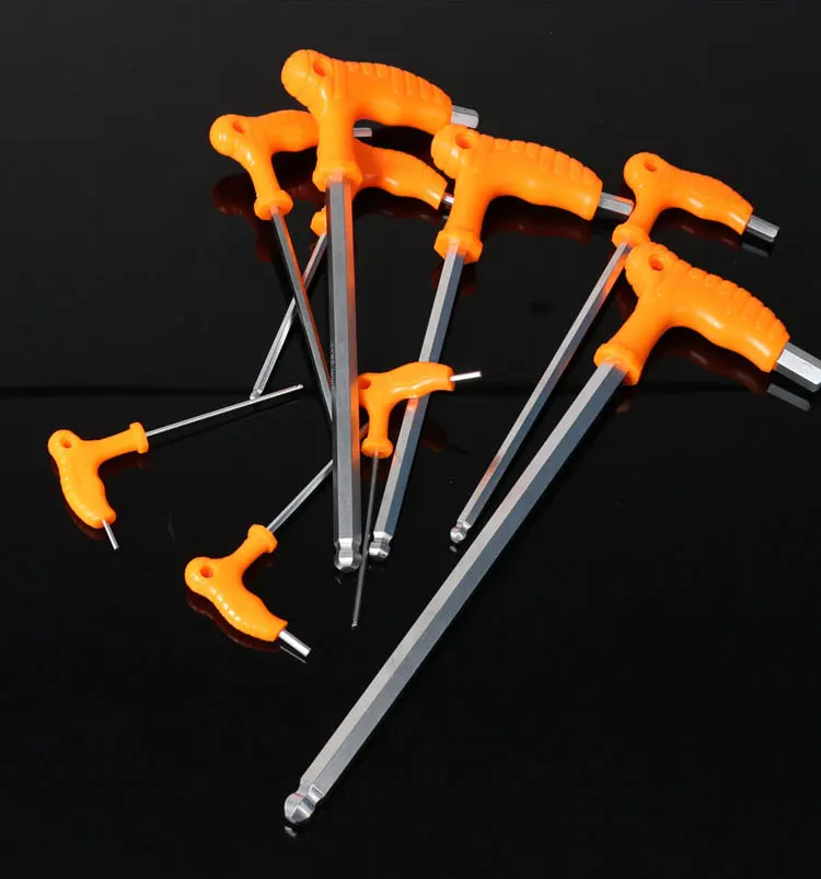 

New 9pc/set 9size T-Handle Hex Key Allen Wrench Set Metric 1.5/2/2.5/3/4/5/6/8/10 Ball head CR-V