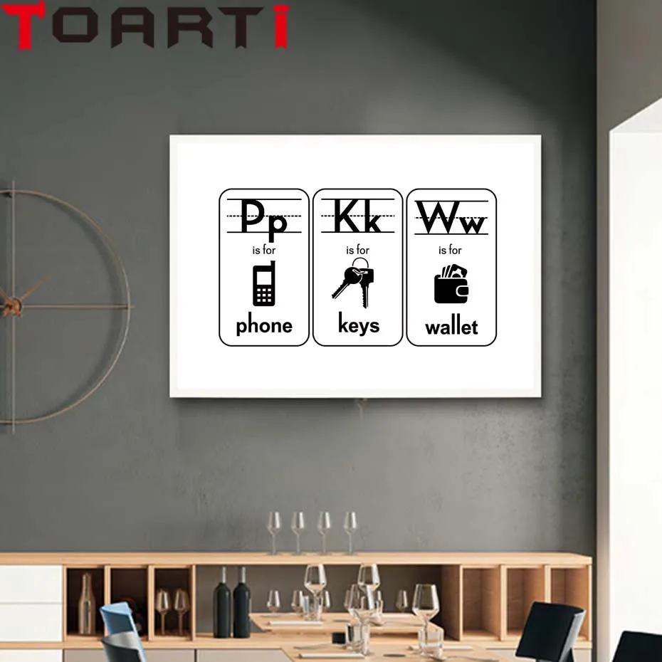Phone Keys Wallet Prints And Posters Canvas Painting Black And White A Gift For Him Modern Art Wall For Office Bedroom Home Deco (2)