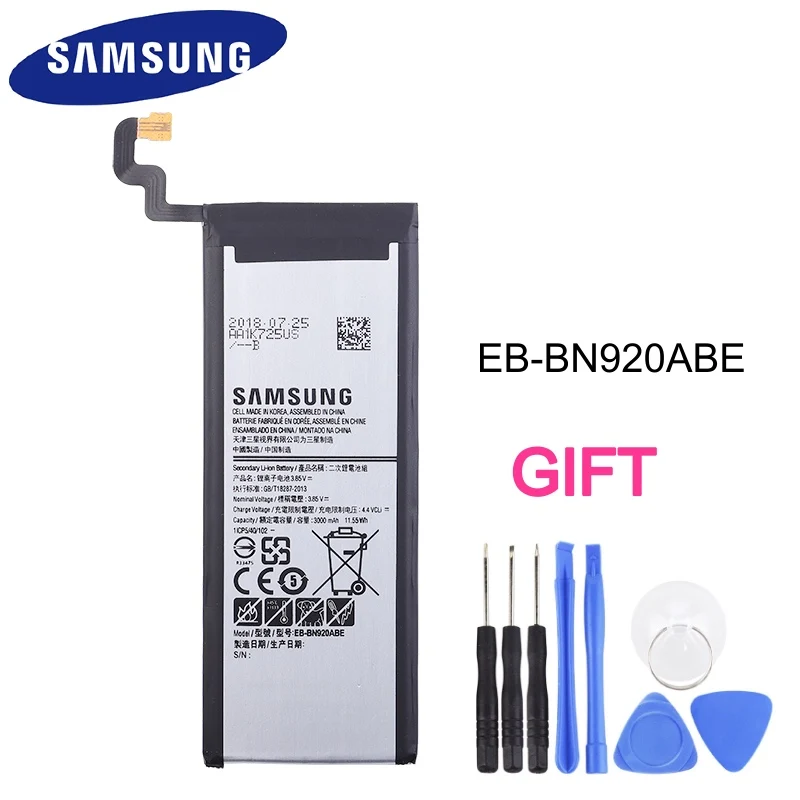 Оригинальная запасная аккумуляторная батарея для Samsung Galaxy Note 5 EB BN920ABE Note5 N9208 N9200