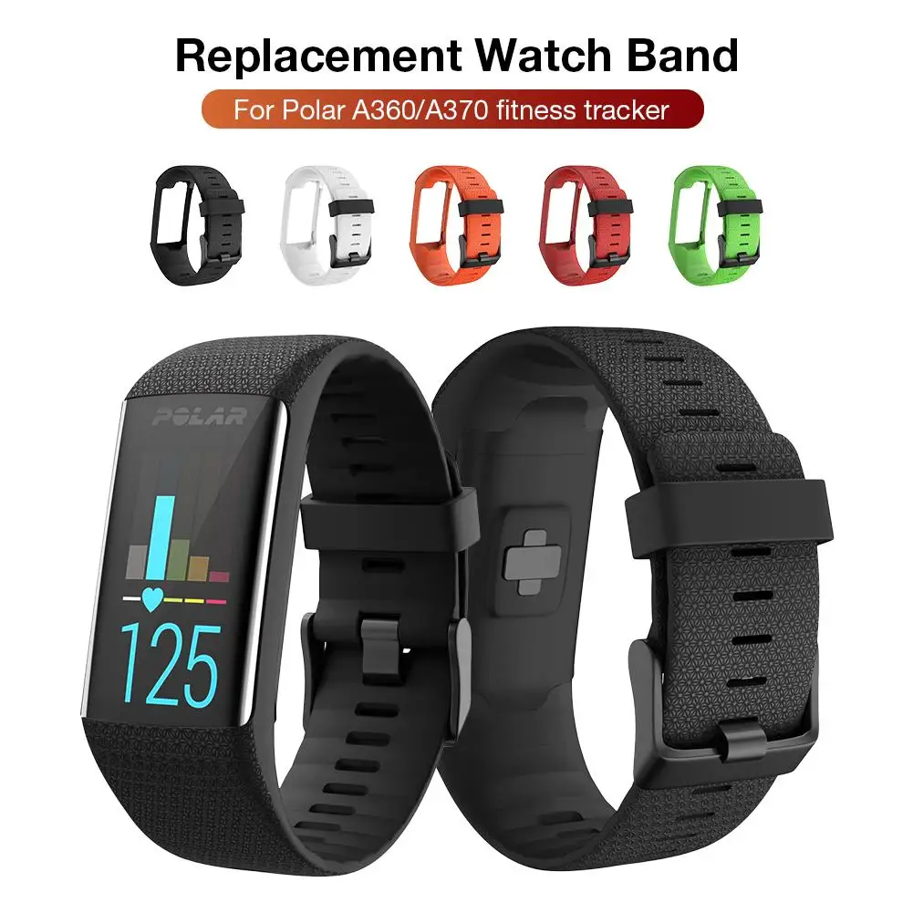 

Silicone Replacement Strap Black Buckle Wristband Watch Band For Polar A360 A370 GPS Smart Watch Smart Bracelet
