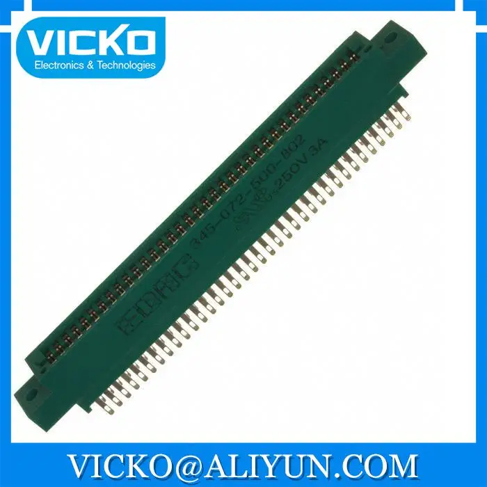 

[VK] 345-072-500-802 CARDEDGE 72POS DUAL .100 GREEN Card Edge Connectors