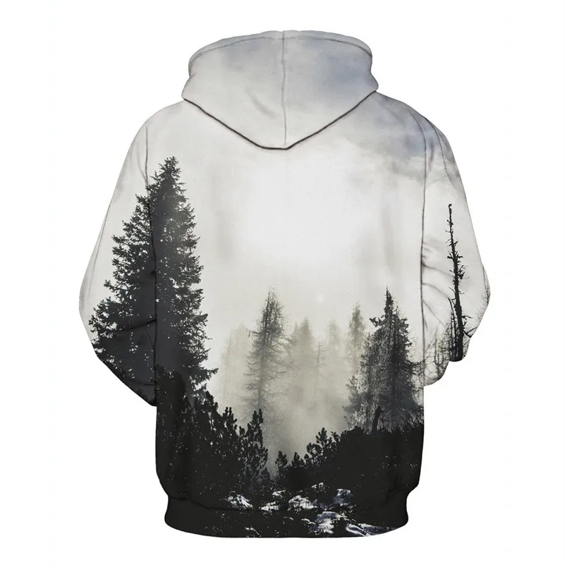 Foggy Forest/3D толстовки Одинаковая одежда для семьи топы папы мамы сына и дочки