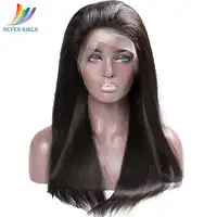 Sevengirls Straight Brazilian Virgin Hair Nature Color 100% Human Hair 360 Lace Frontal Wig For Black Women Free shipping