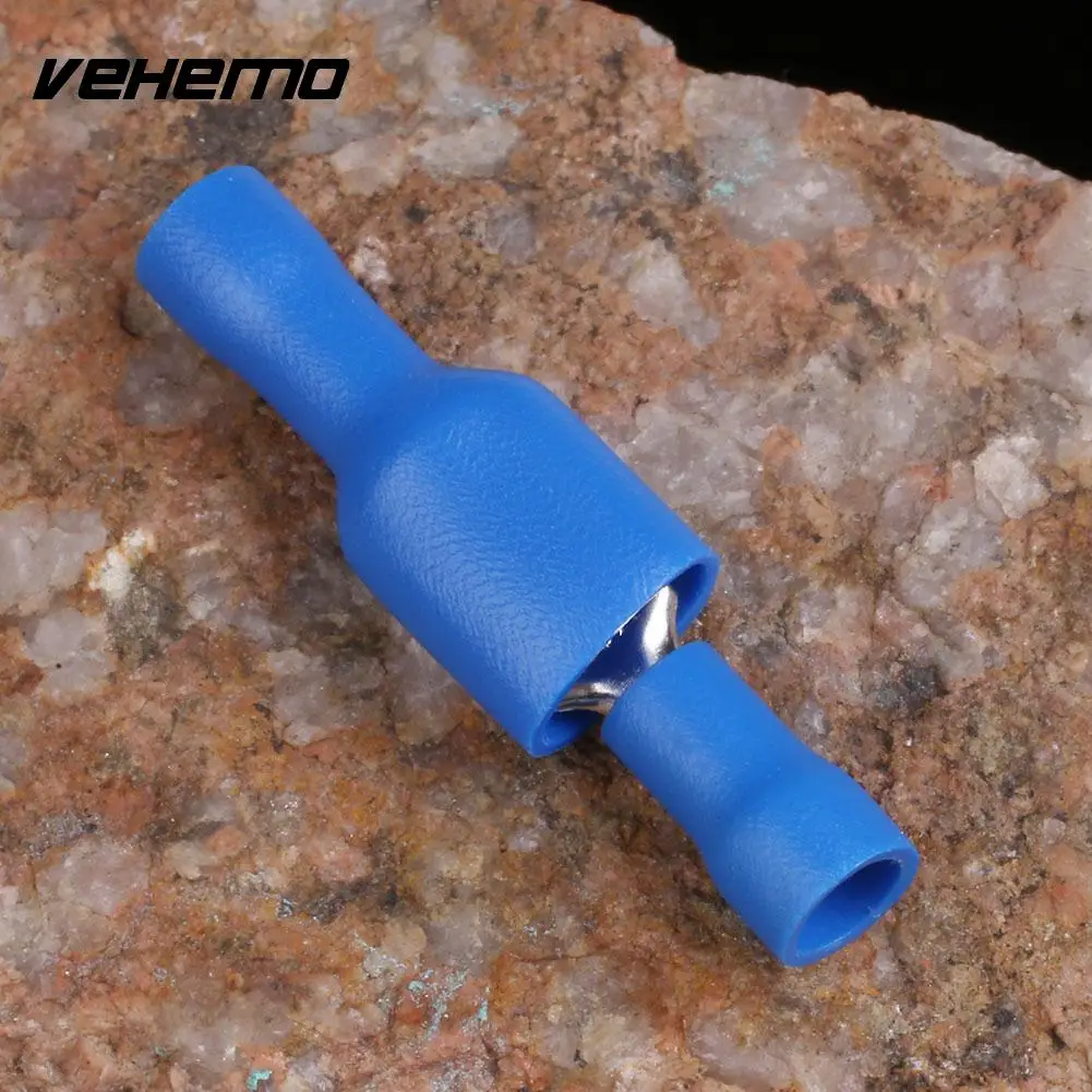 

Vehemo 100Pcs M/F Insulated Spade Electrical Crimp Wire Cable Connector Terminal