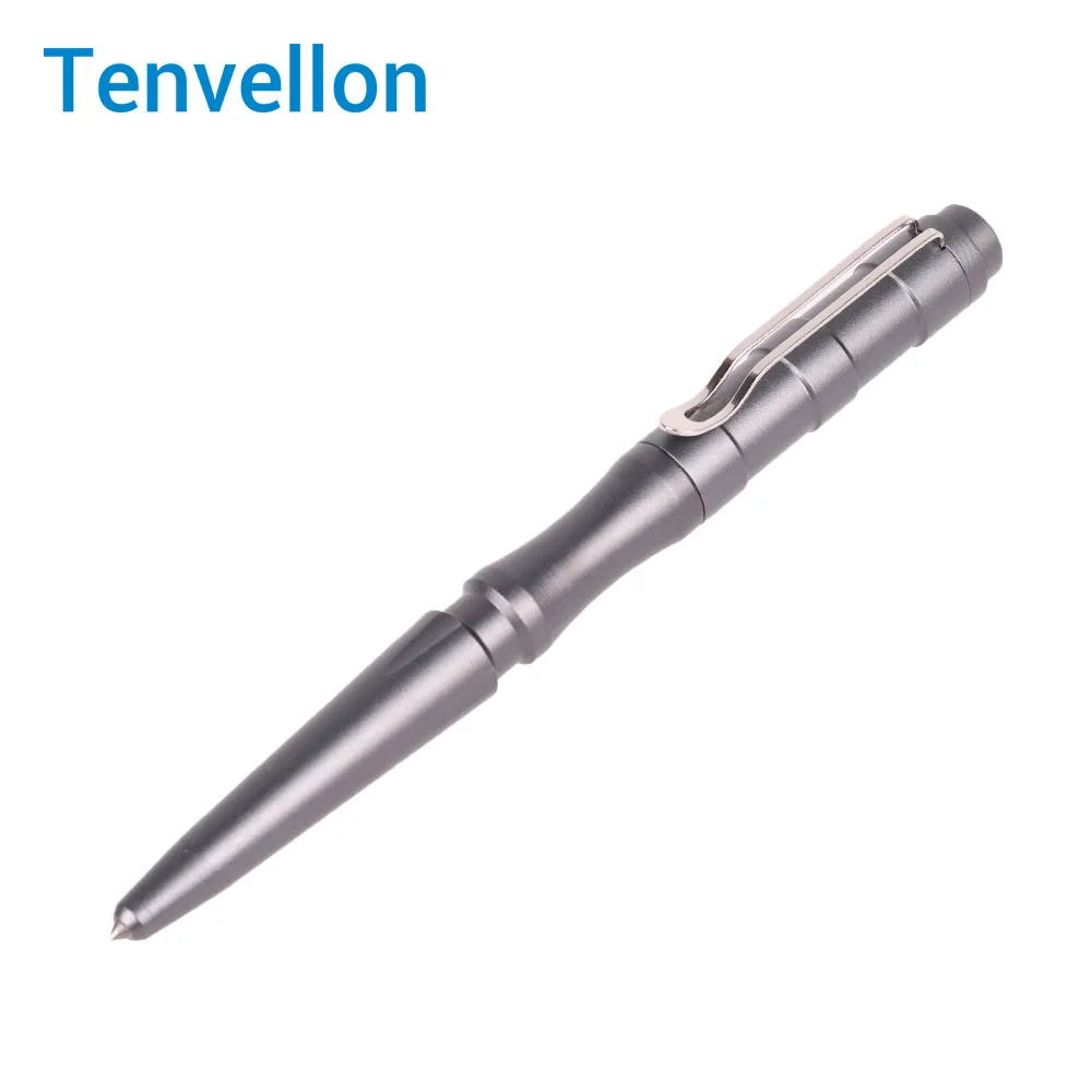 Серый Tenvellon самообороны тактическая ручка Черный, серый цвет Цвет простая посылка личный аварийный обороны инструмент защиты безопасности EDC инструмент оружие - Цвет: Серый