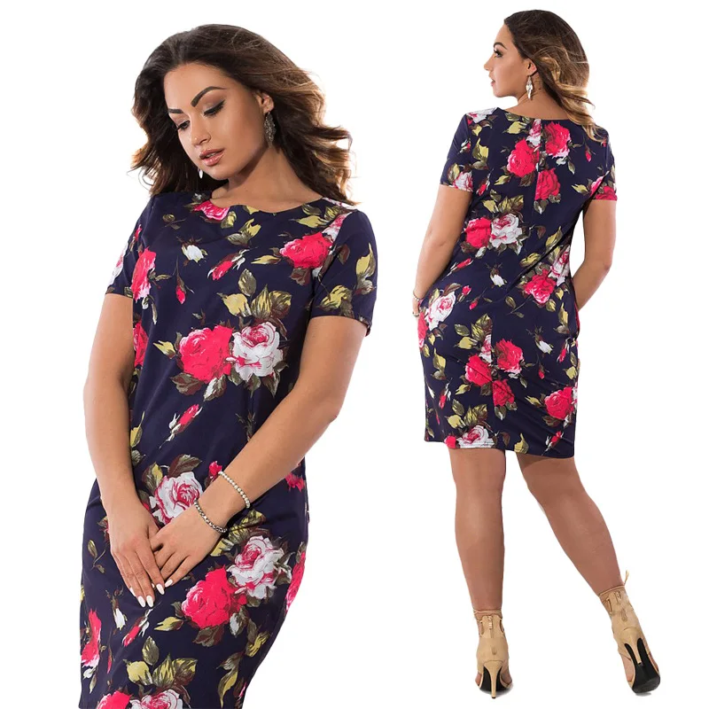 

ECOBROS Big size 6XL 2019 Fashion Fat MM Woman lace dress petal sleeve patchwork knee dresses plus size women clothing 6xl dress