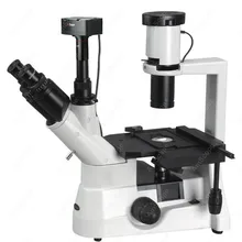Long Distance Plan Inverted Microscope–AmScope Supplies 40X-1000X Long Distance Plan Inverted Microscope + 5MP Camera Win/Mac