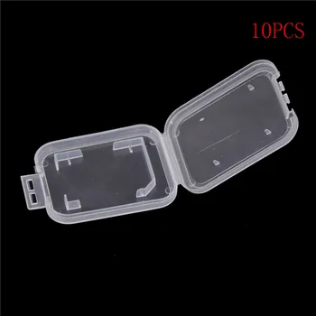 

10Pcs 48* 38* 6mm SD SDHC Memory Card Case Holder Protector Transparent Plastic Box Storage