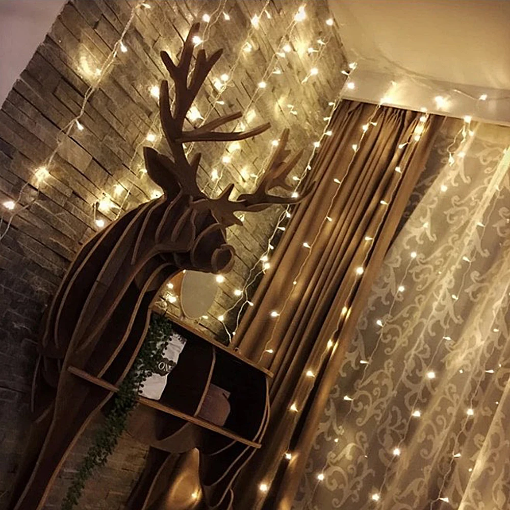 Koop 3x3 6x3 Afstandsbediening Gordijn LED Ijspegel String Fairy Kerst Licht Outdoor Indoor Decor LED Guirlande Straat Bruiloft Valentijn