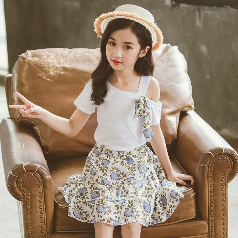 

Kids Summer Skirt Sets Girls Summer Cotton Dress Children Clothes Kids Leisure Skirt Sets Children Pretty Dress Clothing