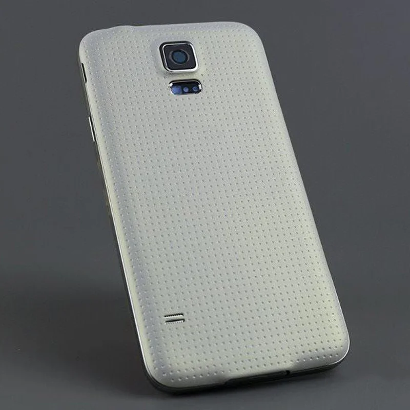 Оригинальная средняя рамка пластина+ Крышка корпуса батареи для samsung Galaxy S5 G900F G900H G900 i9600 чехол запасные части - Цвет: White