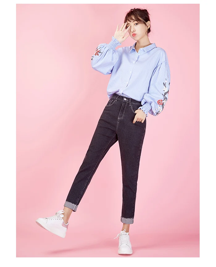 LEIJIJEANS, новинка, низкая эластичная талия, свободные штаны-шаровары, черные, серые, элегантные, классические, дамские, размера плюс, джинсы от Harlan 9023