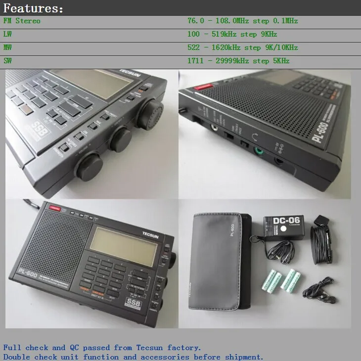 Tecsun PL-600 pl600 портативный FM радио fm стерео am fm sw mw pll Универсальный Приемник цифровой радио tecsun