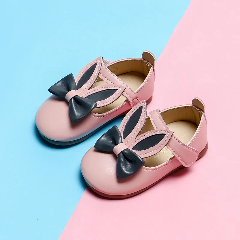 Spring Autumn New Baby Girls Leather Shoes Girls Shoes Cartoon Kids Princess Shoes Bowknot Soft-soled Kids Single Shoes 1-7years