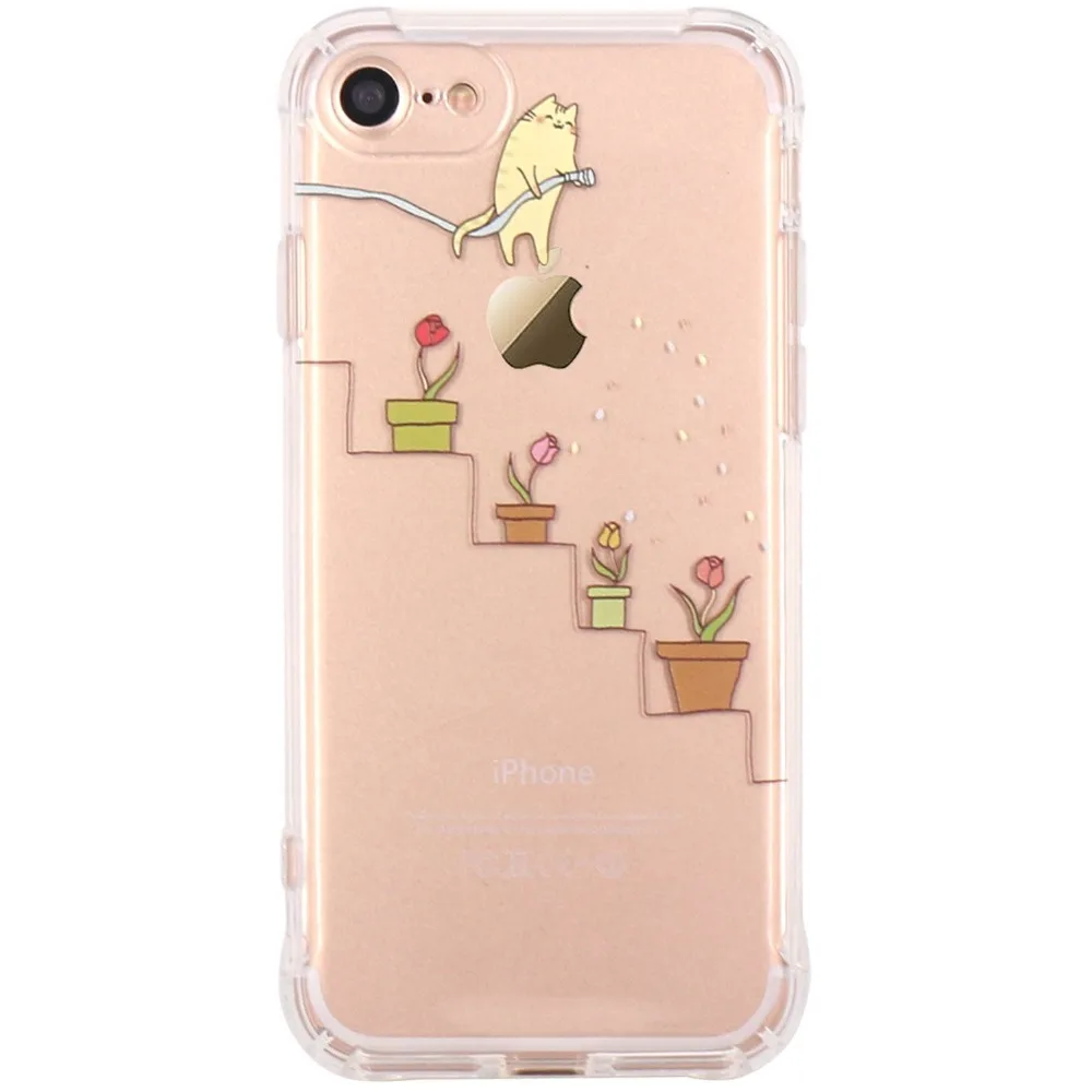 Чехол для Телефона iPhone 7 8 Plus мягкий чехол из ТПУ с животными 6 6S X XS 5 5SE SE 2020 чехлы