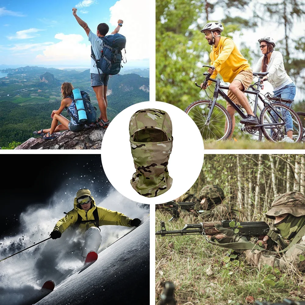 Outdoor Camo Ciclismo Balaclava Full Viso Maschera Della Bicicletta Ski Bike Snowboard Sport di Copertura Escursionismo Tattico Militare della Protezione Del Cappello Delle Donne Degli Uomini